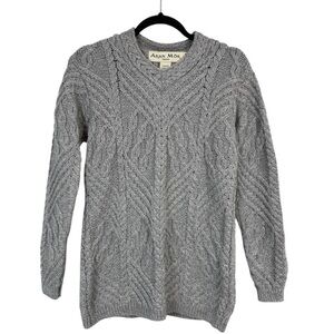 Aran mor Ireland gray 100% merino wool sweater size M
